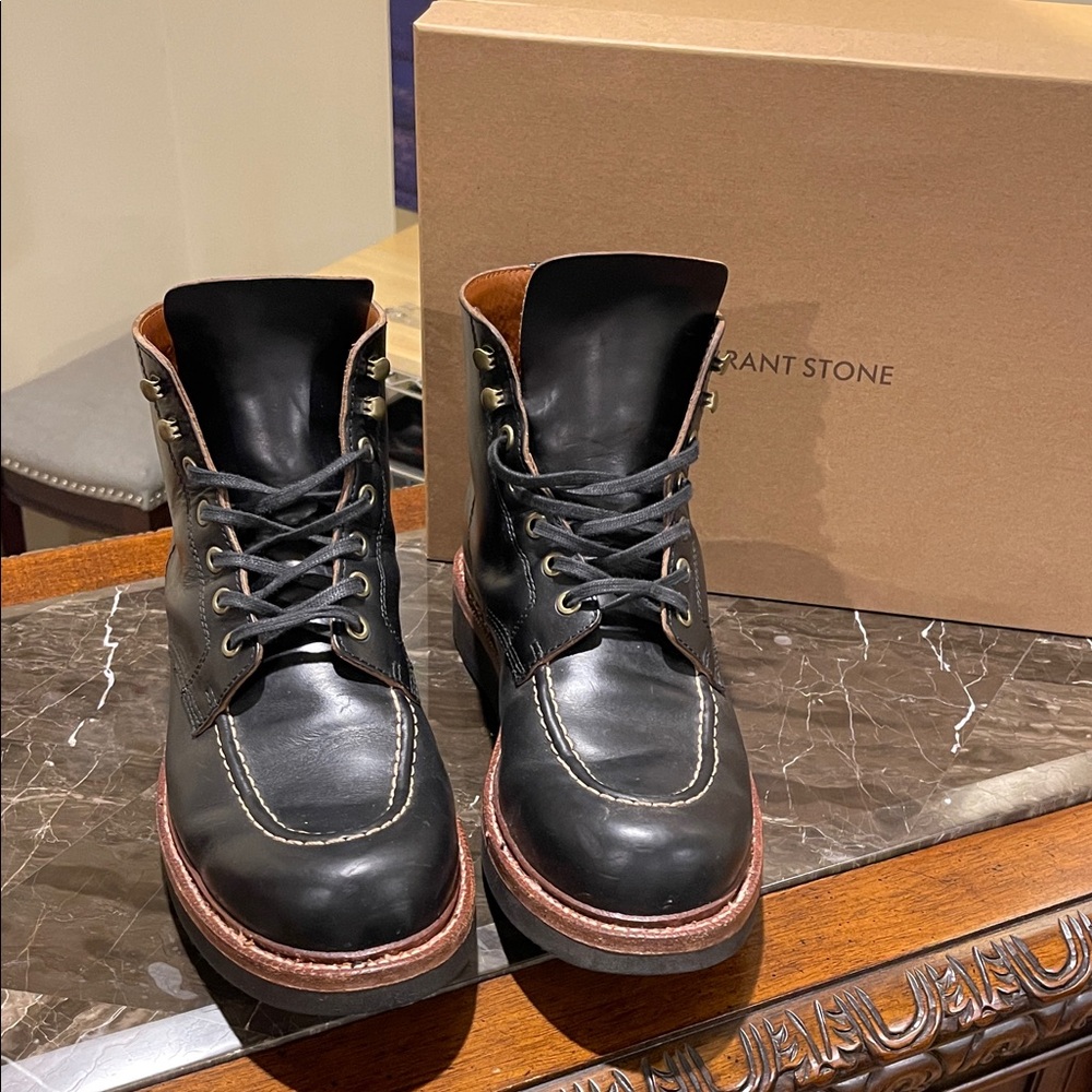Grant Stone Brass Boot Black CXL Leather Boots